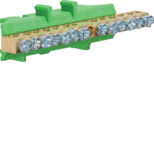 KM13E Přídavná svorka PE s předmontovatelným  soklem (6 x 16 + 7 x 10mm) 2