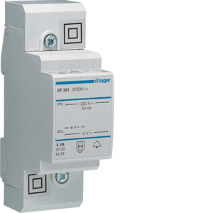 ST301 Zvonkový transformátorek 230V/8V- 0,5A 12V- 0,33A (~) 2