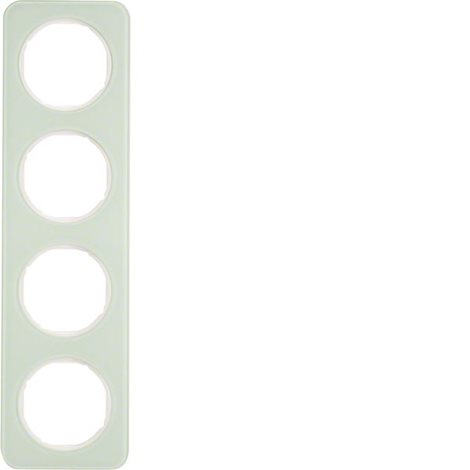 10142109 Rámeček, 4-násobný, Berker R.1 Glas, polár. bílá 1