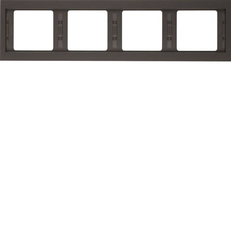13837006 Rámeček, 4-násobný, vodorovný, Berker K.1, antracit, mat 1