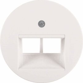 WLF1008WG (14092089) Centrální díl pro zásuvku datovou 2x RJ45, šikmá, Berker R.1/R.3/R.classic,bílá