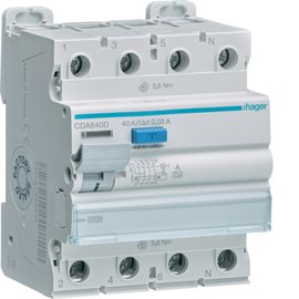 CDA640D Proudový chránič 40A 4p 0,03A A 10kA