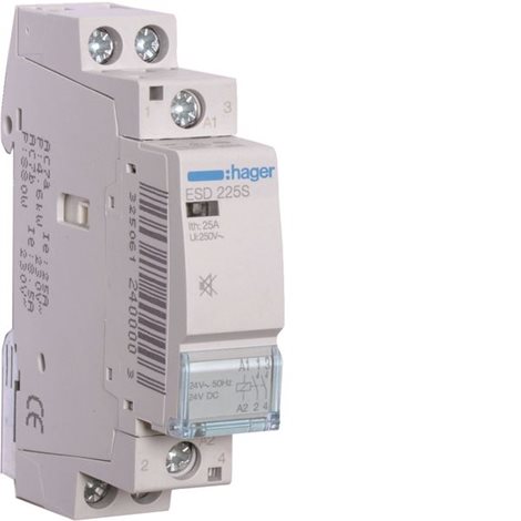ESD225S Stykač se sníž. hlučností  25A, 2S, 24V~ 50Hz & 24V DC 1