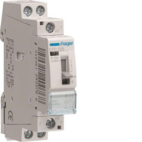 ETC225 Instalační stykač s automatickým návratem  25A, 2S, 230V~50/60Hz 1