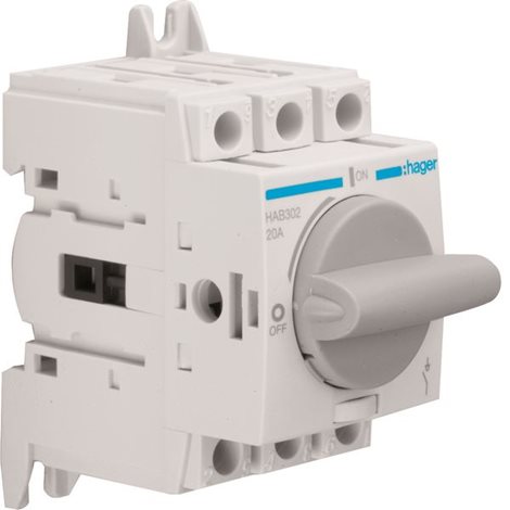 HAB302 Otočný vypínač 3P In=20 A; Ui=800 V; AC 23 1