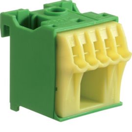 KN06E QuickConnect bezšroubový blok PE, zelený, 6 svorek, 1x25+5x4mm2, šíře 30mm