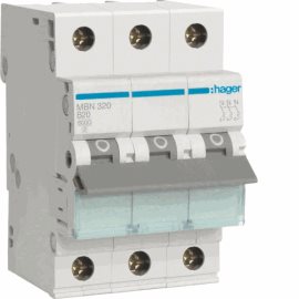 MBN320 Jistič 3 pól. 20A, char.B, 6 kA