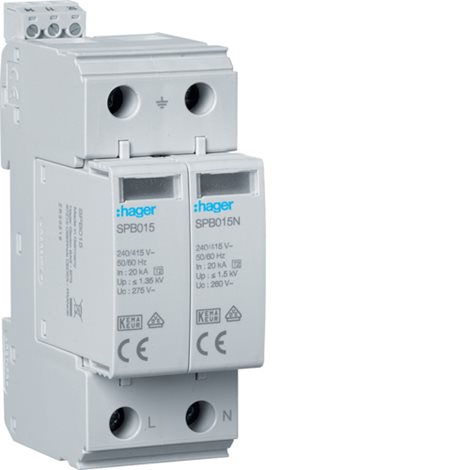 SPB215 Svodič přepětí T2, In 20 kA (8/20), (1+1) se signalizací