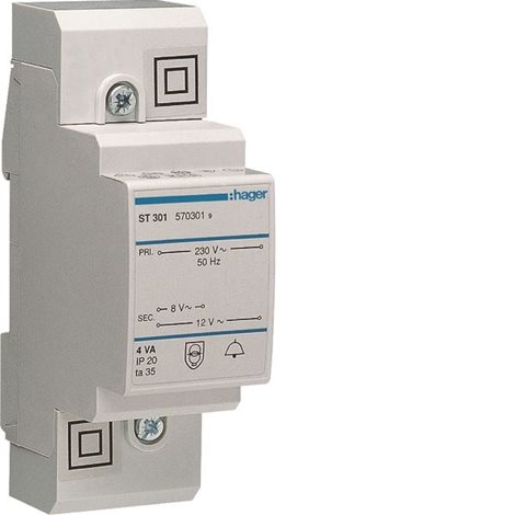 ST301 Zvonkový transformátorek 230V/8V- 0,5A 12V- 0,33A (~) 1