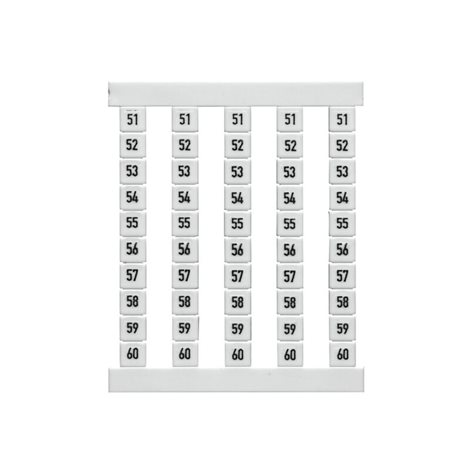 DEK 5 FSZ 51-60 Dekafix, Označení svorek, 5 x 5 mm, Rozteč v mm (P): 5.00 Weidmueller, Bíl