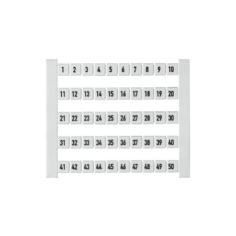 DEK 5 FW 1-50 Dekafix, Označení svorek, 5 x 5 mm, Rozteč v mm (P): 5.00 Weidmueller, Bílá