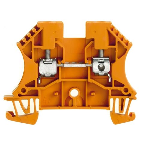 WDU 4 OR Průchozí svorka, Šroubové připojení, 4 mm2, 800 V, 32 A, Oranžová