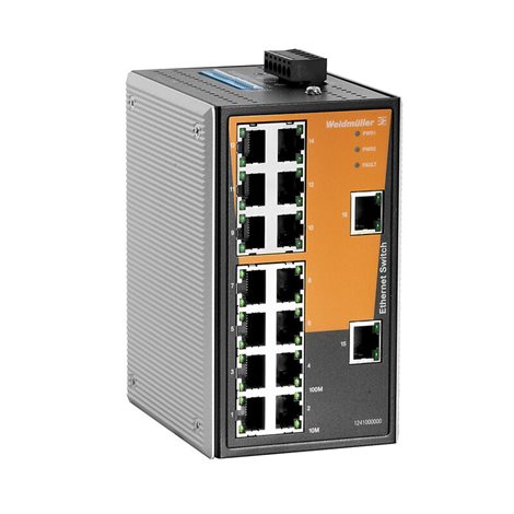 IE-SW-VL16-16TX Síťový spínač, neřízený, Fast Ethernet, Počet portů: 16x RJ45, IP30, 0 °C.