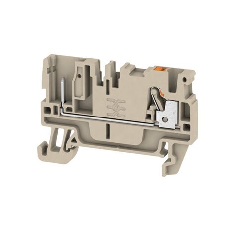 APGTB 2.5 FT 2C/1 Průchozí svorka, PUSH IN, 2.5 mm2, 800 V, 24 A, Tmavě béžová
