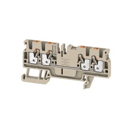 A4C 2.5 Průchozí svorka, PUSH IN, 2.5 mm2, 800 V, 24 A, Tmavě béžová