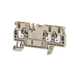 A3C 2.5 Průchozí svorka, PUSH IN, 2.5 mm2, 800 V, 24 A, Tmavě béžová
