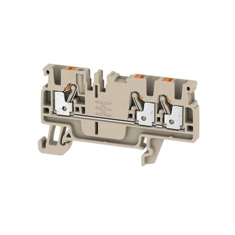 A3C 2.5 Průchozí svorka, PUSH IN, 2.5 mm2, 800 V, 24 A, Tmavě béžová