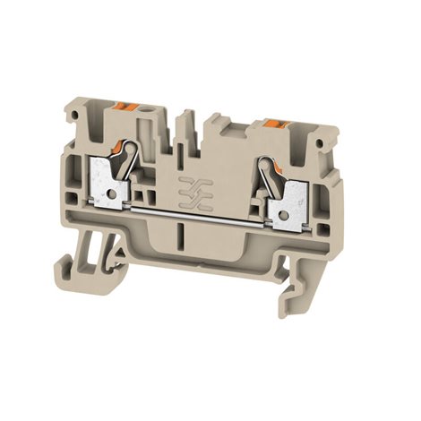 A2C 2.5 Průchozí svorka, PUSH IN, 2.5 mm2, 800 V, 24 A, tmavě béžová