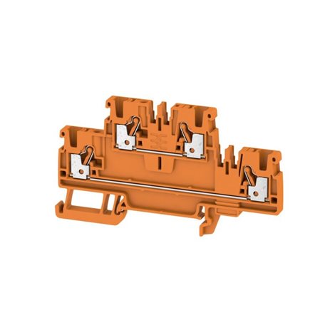A2T 2.5 OR Průchozí svorka, Svorka se dvěma vrstvami, PUSH IN, 2.5 mm², 800 V, 24 A, Oranžová