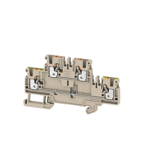 A2T 2.5 FT-PE Průchozí svorka, Svorka se dvěma vrstvami, PUSH IN, 2.5 mm², 800 V, 24 A, Tmavě béžová