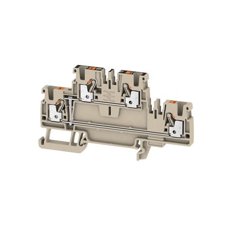 A2T 2.5 VL Průchozí svorka, PUSH IN, 2.5 mm2, 800 V, 24 A, Tmavě béžová
