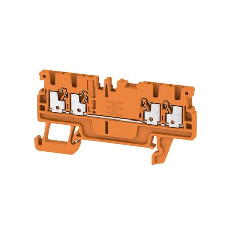 A4C 1.5 OR Průchozí svorka, PUSH IN, 1.5 mm², 500 V, 17.5 A, Oranžová