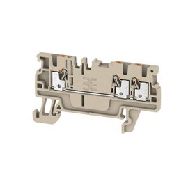A3C 1.5 Průchozí svorka, PUSH IN, 1.5 mm2, 500 V, 17.5 A, Tmavě béžová