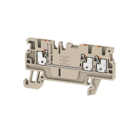 A3C 1.5 Průchozí svorka, PUSH IN, 1.5 mm2, 500 V, 17.5 A, Tmavě béžová