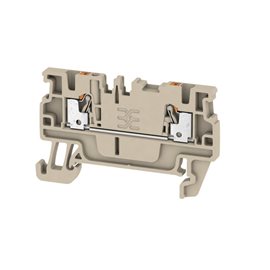 A2C 1.5 Průchozí svorka, PUSH IN, 1.5 mm2, 500 V, 17.5 A, tmavě béžová