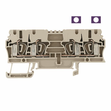 ZDU 2.5/2X2AN Průchozí svorka, Připojení s kotevní svorkou, 2.5 mm2, 800 V, 24 A, Tmavě bé