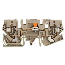 ZTL 6 Zkušební odpoj. svorka,přip. s kotevní svorkou, 6 mm², 400V, 41A, kluzná matice, tmavě béžová