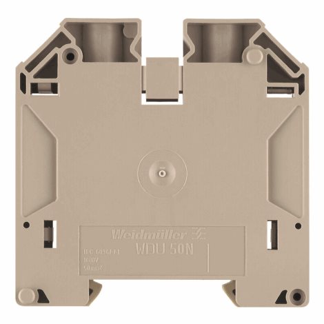 WDU 50N Průchozí svorka, Šroubové připojení, 50 mm2, 1000 V, 150 A, Tmavě béžová