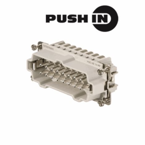 HDC HE 16 MP HDC vložka, Zástrčný, 500 V, 16 A, Početpólů: 16, PUSH IN, Instalační velikost:6