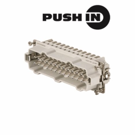 HDC HE 24 MP HDC vložka, Zástrčka, 500 V, 16 A, Počet pólů: 24, PUSH IN, Velikost: 8
