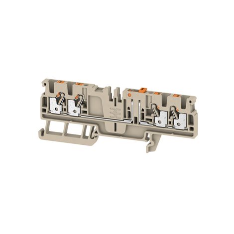 ADT 2.5 4C Test-disconnect terminál, PUSH IN, 2.5 mm2, 500 V, 20 A, tmavě béžová