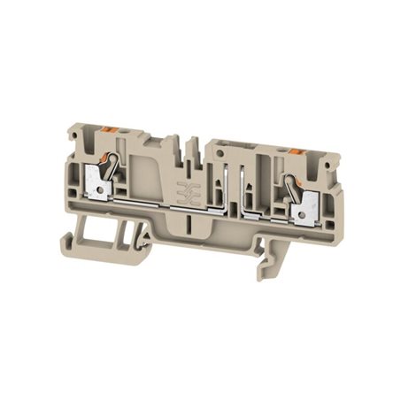 ADT 2.5 2C W/O DTLV Zkušební odpojovací svorka, PUSH IN, 2.5 mm2, 500 V, 20 A, Tmavě béžov