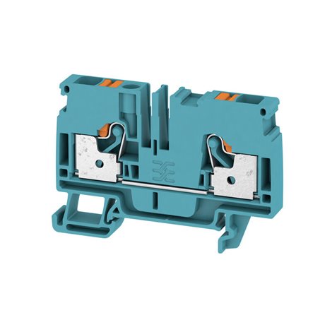A2C 6 BL Průchozí svorka, PUSH IN, 6 mm2, 800 V, 41 A, Modrá