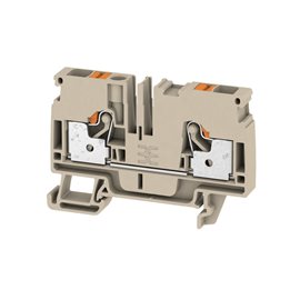 A2C 6 Průchozí svorka, PUSH IN, 6 mm2, 800 V, 41 A, Tmavě béžová