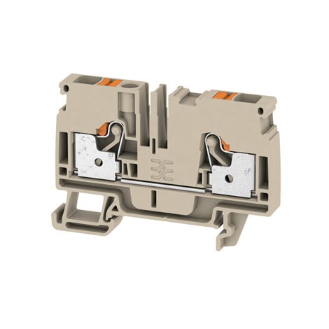 A2C 6 Průchozí svorka, PUSH IN, 6 mm2, 800 V, 41 A, Tmavě béžová