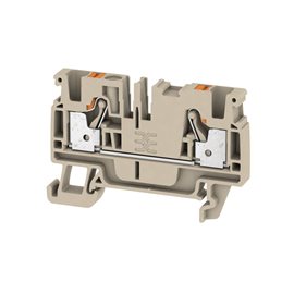 A2C 4 Průchozí svorka, PUSH IN, 4 mm2, 800 V, 32 A, tmavě béžová