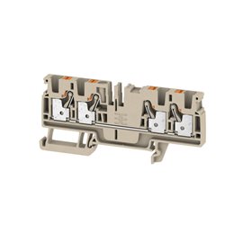 A4C 4 Průchozí svorka, PUSH IN, 4 mm2, 800 V, 32 A, Tmavě béžová