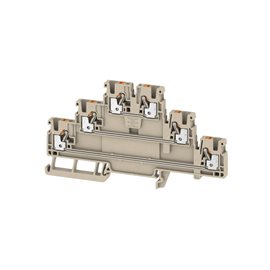 A3T 2.5 Průchozí svorka, PUSH IN, 2.5 mm2, 800 V, 22 A, Tmavě béžová