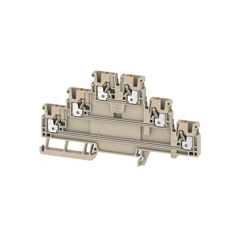 A3T 2.5 Průchozí svorka, PUSH IN, 2.5 mm2, 800 V, 22 A, Tmavě béžová