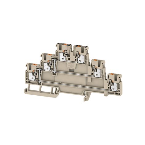 A3T 2.5 VL Průchozí svorka, PUSH IN, 2.5 mm², 800 V, 24 A, Tmavě béžová