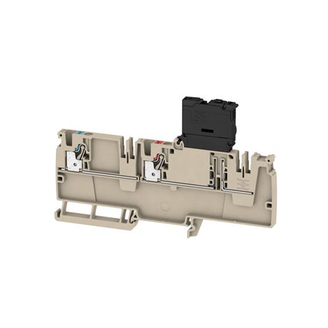 AAP22 4 LI-FS Rozvodná svorka s pojistkou, PUSH IN, 4 mm2, 250 V, 6.3 A, Tmavě béžová
