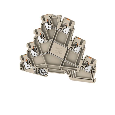 AMC 2.5 Řadová svorkovnice motorové přípojky (multiúrovňová), PUSH IN, Tmavě béžová, 2.5 mm²