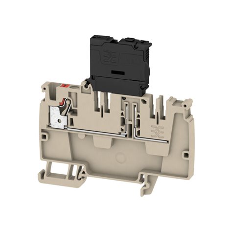 AAP21 4 FS 10-36V Rozvodná svorka s pojistkou, PUSH IN, 4 mm², 36 V, 6.3 A, Tmavě béžová