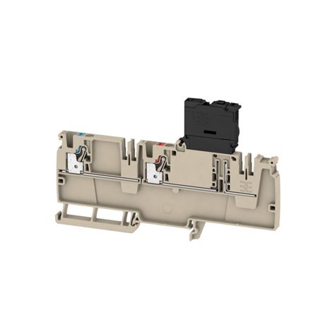 AAP22 4 LI-FS 100-250V Rozvodná svorka s pojistkou, PUSH IN, 4 mm2, 250 V, 6.3 A, tmavě béžová