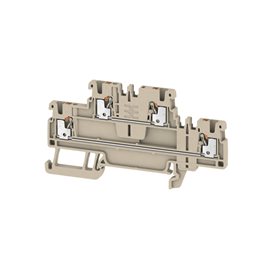A2T 1.5 Svorka se dvěma vrstvami, PUSH IN, 1.5 mm2, 500 V, 16 A, Tmavě béžová