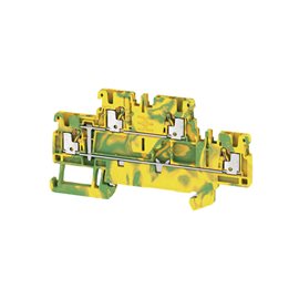 A2T 1.5 PE Svorka se dvěma vrstvami, PUSH IN, 1.5 mm2, 500 V, zelená / žlutá